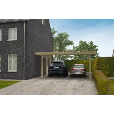 Carport modulable 6.06 x 5.06 x 2.65m en bois SOLID