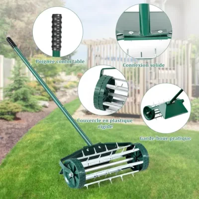Aérateur à gazon roulant 46 cm COSTWAY