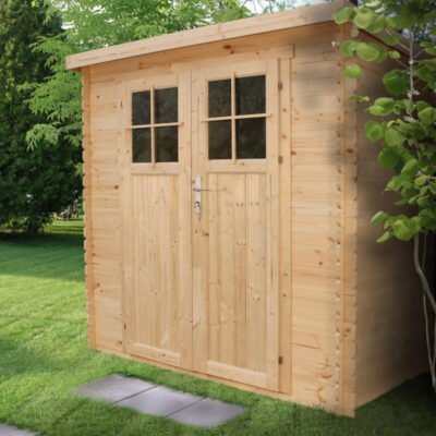 Abri de jardin 2m² en madriers 19mm porte de 34mm avec plancher