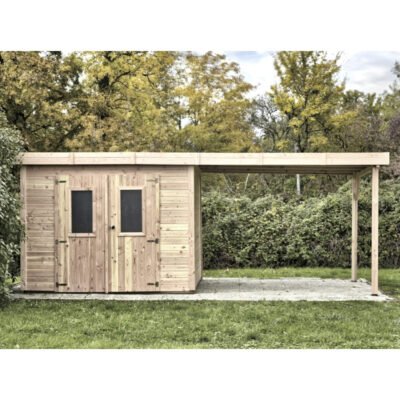 Abri de jardin 8.07m² en bois thermo 26mm HABRITA