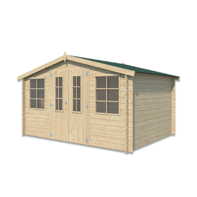 Abri de jardin Base 11.36m² Gardenas en bois massif 28mm
