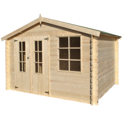 Abri de jardin Base 8.61m² en bois massif 28mm Gardenas