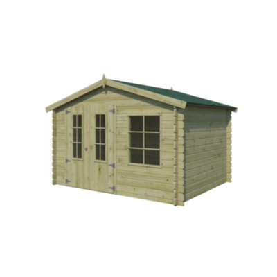 Abri de jardin Base 8.61m² en bois massif 28mm traité Gardenas
