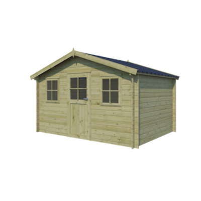 Abri de jardin Montana 11.36m² en bois massif 28mm Gardenas