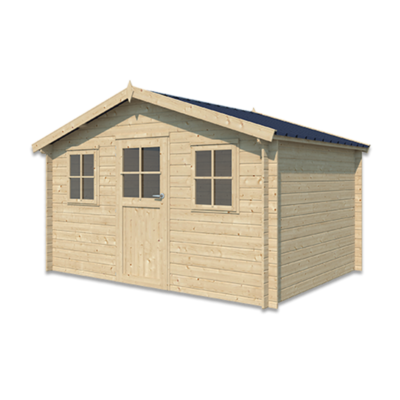 Abri de jardin Montana 11.36m² en bois massif 28mm Gardenas