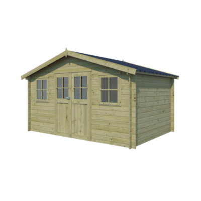 Abri de jardin Montreal 12.24m² en bois massif 28mm Gardenas