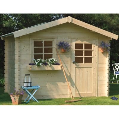 Abri de jardin Sologne 8.88m² en bois massif 28mm autoclave