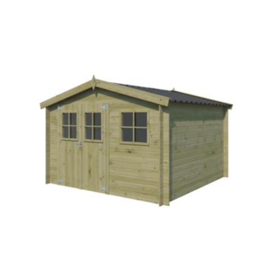 Abri de jardin Zurich 8.7m² en bois massif 19mm traité Gardenas