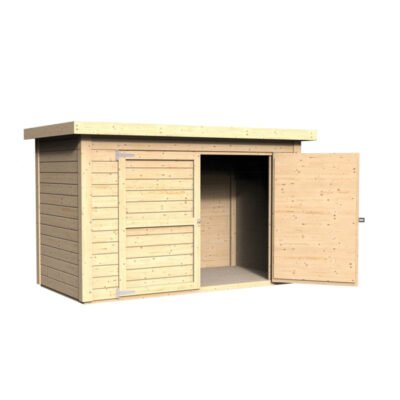Abri à vélos en bois brut 2.1m² panneaux 14mm