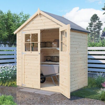 Abri de jardin en bois brut 2.2m² panneaux 19mm