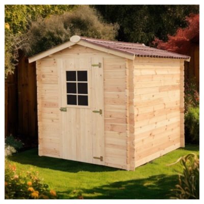 Abri de jardin en bois brut 4.28m² madriers 28mm Habrita