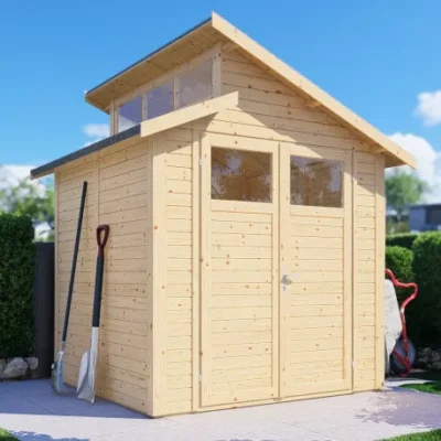 Abri de jardin en bois brut 4.2m² panneaux 19mm