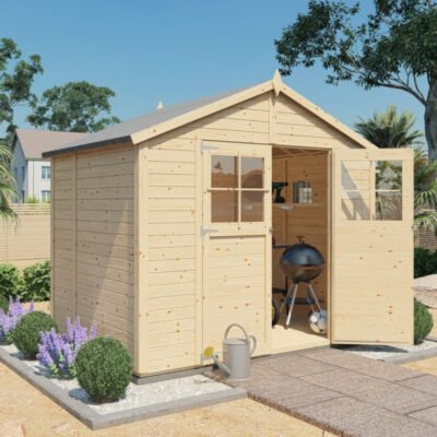 Abri de jardin en bois brut 4.3m² panneaux 19mm