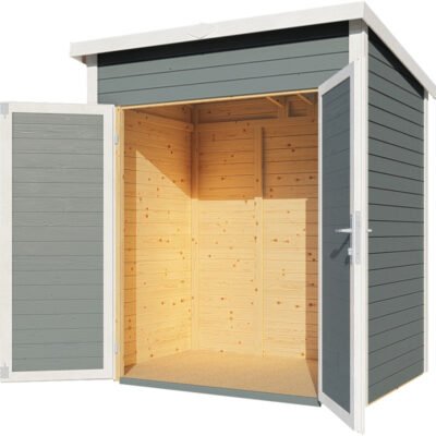 Abri de jardin en bois gris clair 2,2m² – panneaux 19mm