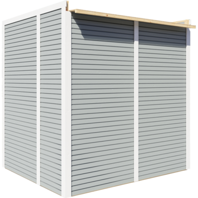 Abri de jardin en bois gris clair 3.2m² panneaux 18mm