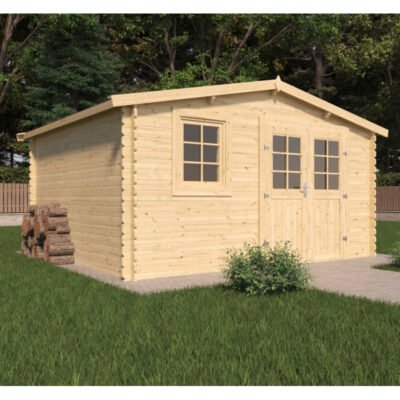 Abri de jardin en bois massif 20m² STELO madriers 34mm Cerland