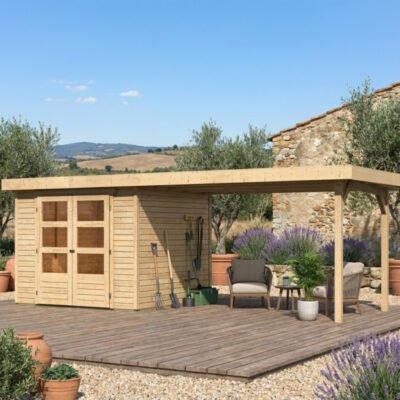 Abri de jardin en bois massif 5.95m² Askola 3,5 Karibu