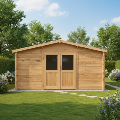 Abri en bois massif 16m² PRIMO 28mm Gardy Shelter