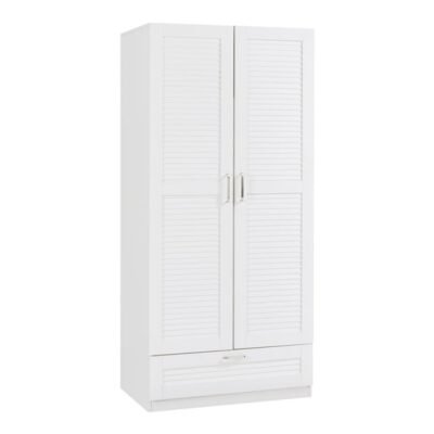 Armoire 4 étagères 176 x 80 x 52 cm blanc 1 tiroir mdf