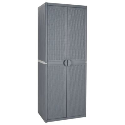 Armoire 4 étagères 65 x 45 x 172 cm gris design pratique en pp