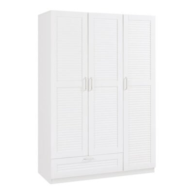 Armoire 7 étagères 176 x 120 x 52 cm blanc 1 tiroirs mdf