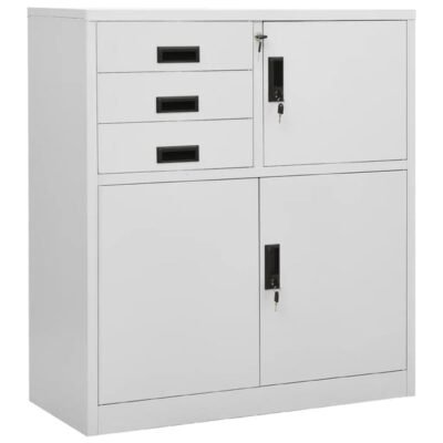 Armoire de bureau en acier 90 x 40 x 102 cm gris clair