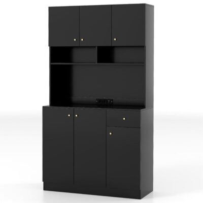 Armoire de rangement 100 x 40 x 181 cm noir  avec prise