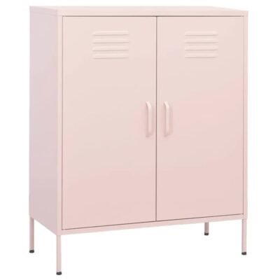 Armoire de rangement 80 x 35 x 101.5 cm rose avec étagères
