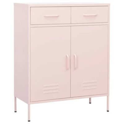 Armoire de rangement en acier 80 x 35 x 101.5 cm rose