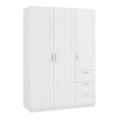 Armoire étagère 176 x 120 x 52 cm blanc meuble de rangement