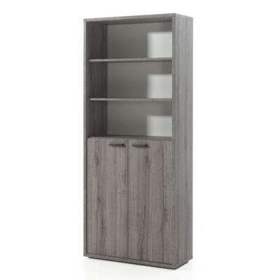 Bibliothèque de bureau soon 2 portes gris