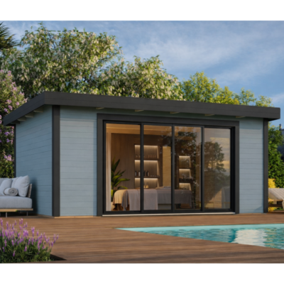 Bureau de jardin en bois gris Lydia 14,85m² WhiteWood