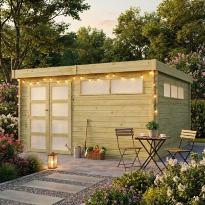 Chalet Moderne 17.39m² en bois traité 44mm Gardenas