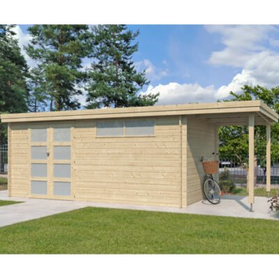 Chalet moderne Oregon 16.4m² en bois 28mm Gardenas