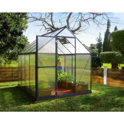 Serre de jardin Mythos grise 1,85 x 2,46 m aluminium
