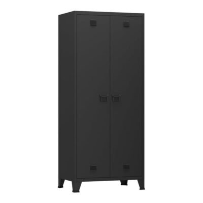 Meuble de rangement acier 180 x 90 x 40 cm noir
