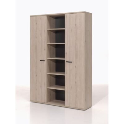 Meuble de rangement pour bureau 2 porte coloris chêne clairs