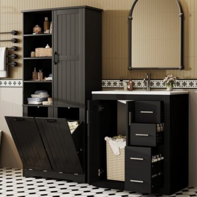 Meuble salle de bain 78 x 35 x 172 cm rangement combiné