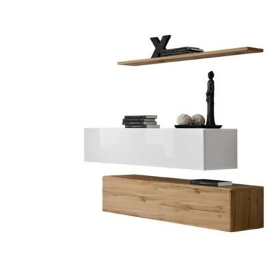 Meuble tv coloris bois clair 130 cm MEUBLORAMA