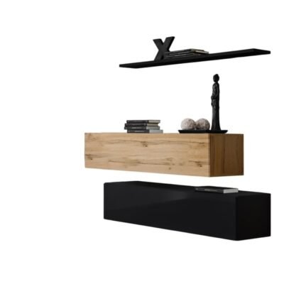 Meuble tv coloris noir 130 cm MEUBLORAMA