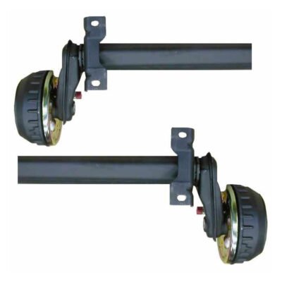 Paire de demi essieux freinés 750 kg 4 Trous 130mm