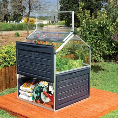 Mini serre de jardin Plant Inn Silver aluminium couvercles articulés