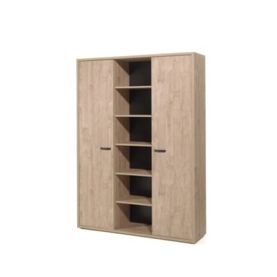 Rangement pour bureau 2 portes coloris chêne doré