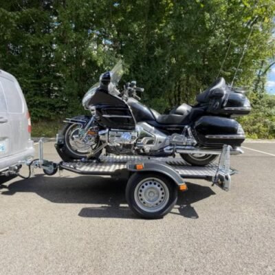 Remorque porte moto abaissable et pliable Cochet