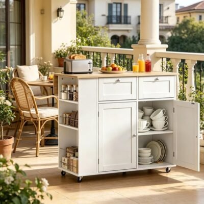 Rolipo Îlot de cuisine avec plateau pliant desserte de cuisine