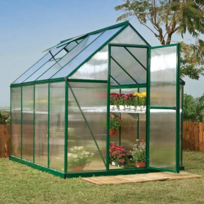 Serre de jardin Mythos verte 1,85 x 2,46 m aluminium
