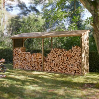 Abri bûches 3.6m² en bois traité Memphis XXL Cerland
