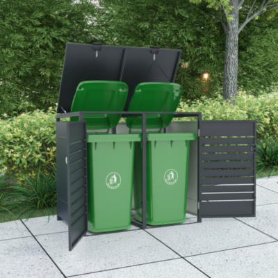 Abri cache poubelle en acier 240L X METAL galvanisé