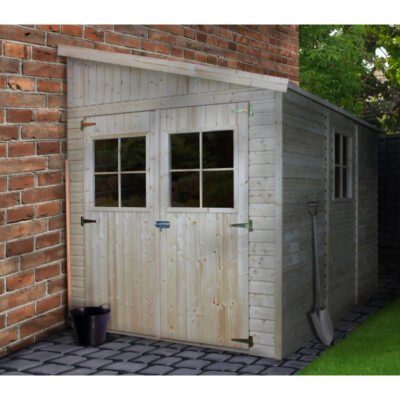 Abri de jardin adossé 6m² Timbela en panneaux 17mm