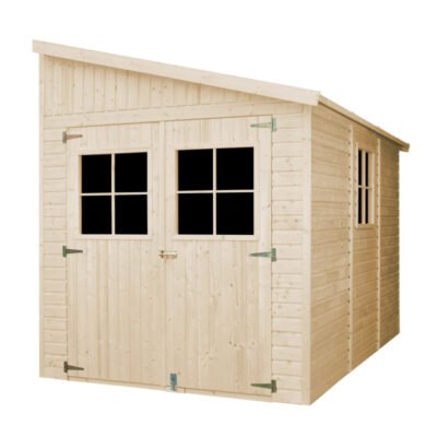 Abri de jardin adossé 6m² Timbela en panneaux 17mm